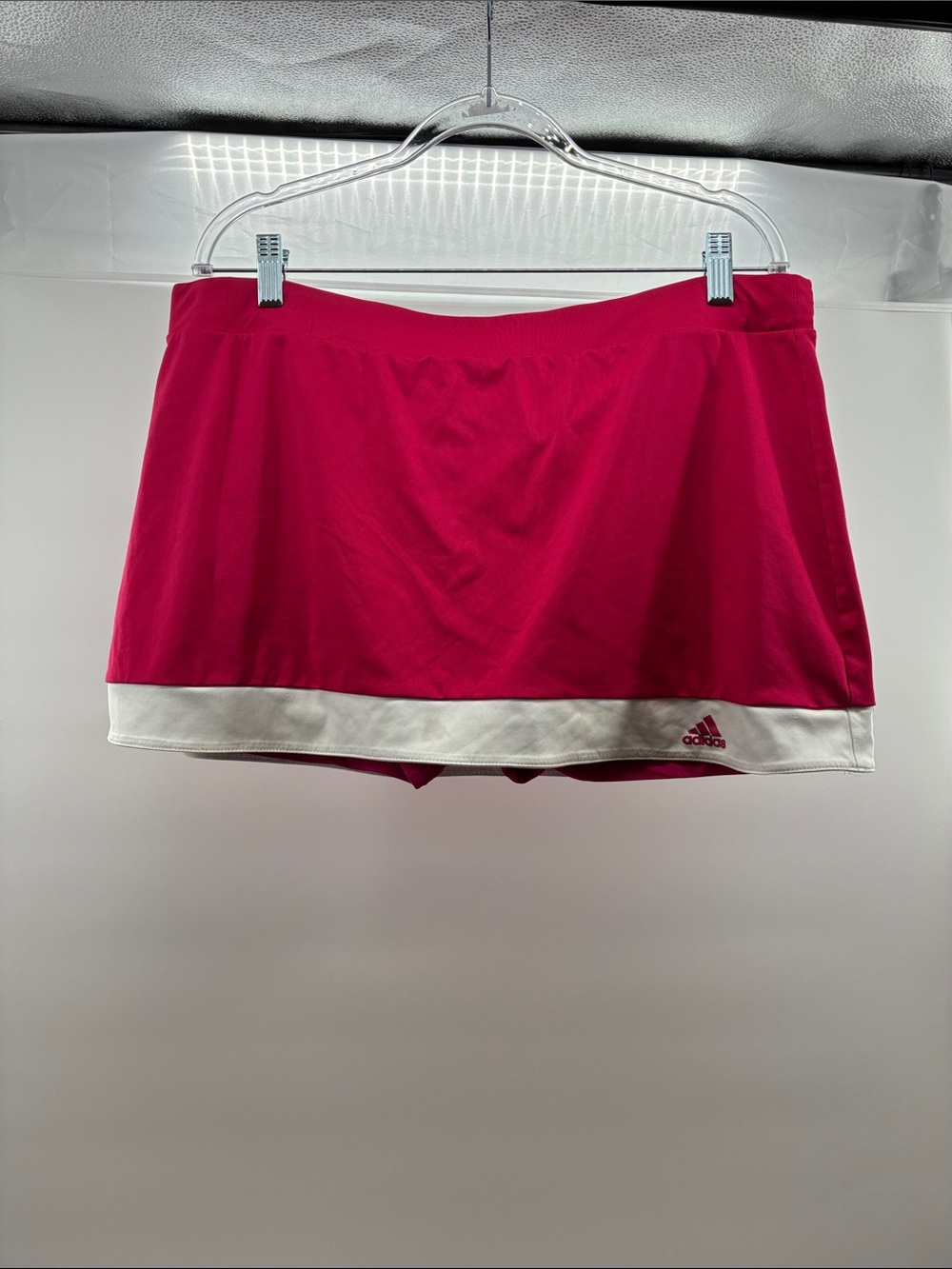 adidas Pink Mini Skort with White Hem